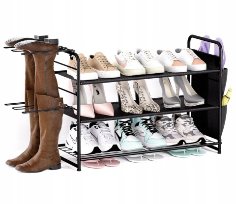 SZAFKA REGAŁ NA BUTY STOJAK organizer 3 poziomy do garderoby metalowy
