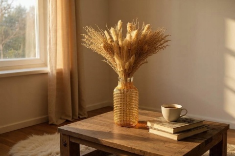 WAZON SZKLANY pleciony rattanowy ZESTAW 2 szt butelka boho rustykalny